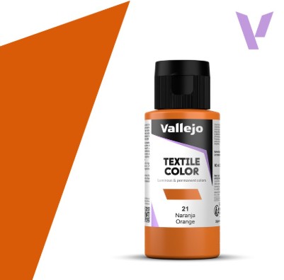PINTURA TEXTIL VALLEJO Nº 21 NARANJA – 60 ML