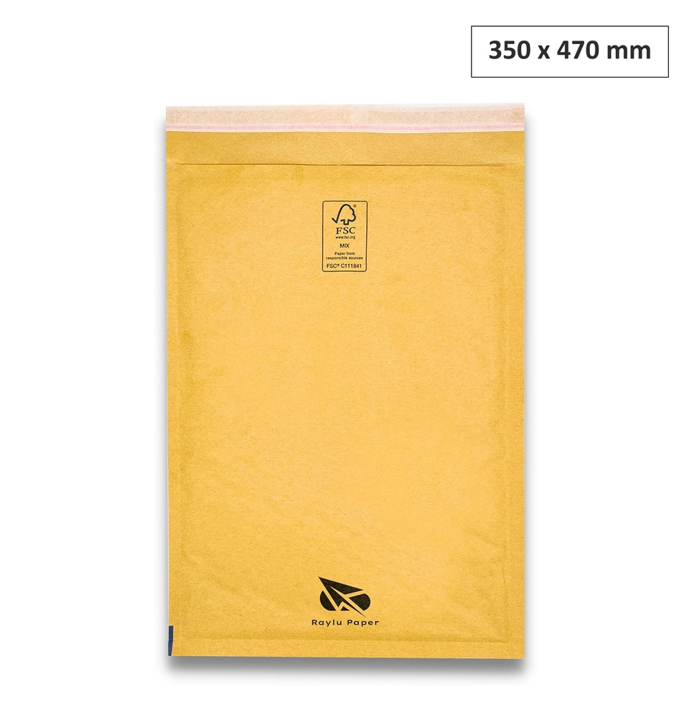 SOBRES ACOLCHADOS RAYLU DE BURBUJA KRAFT 350 X 470 MM AUTOADHESIVOS – COLOR MARRON 