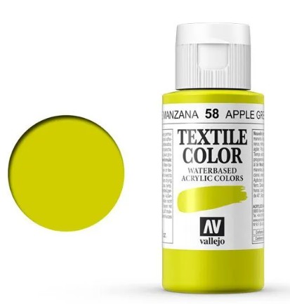 PINTURA TEXTIL VALLEJO 46 VERDE MANZANA 60 ML