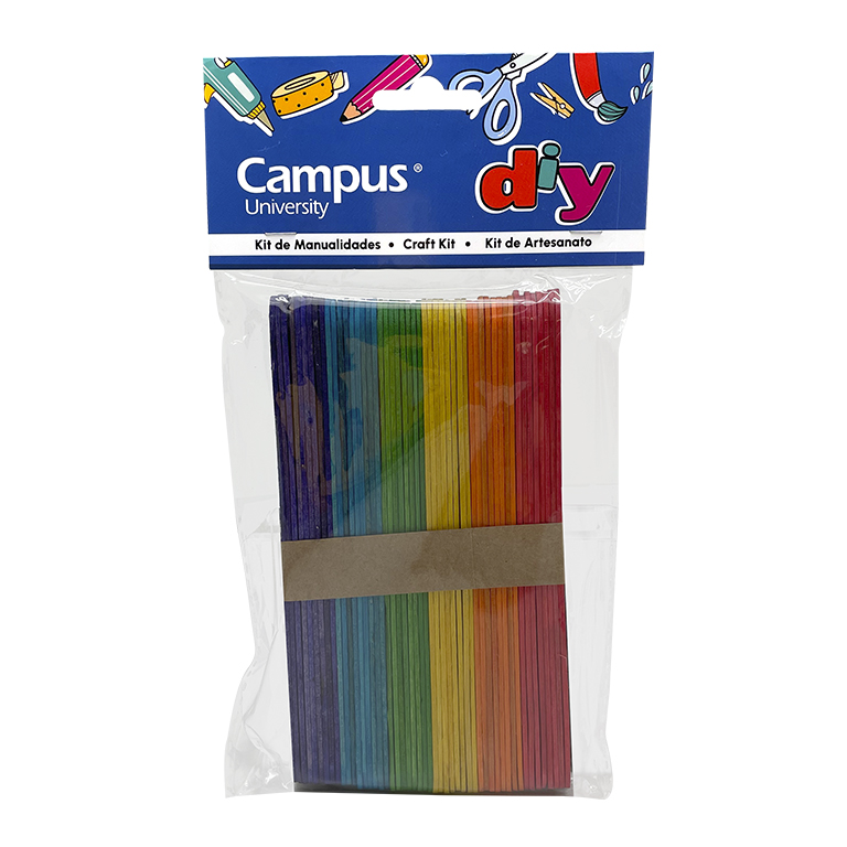SET MANUALIDADES CAMPUS PALITO MADERA COLORES
