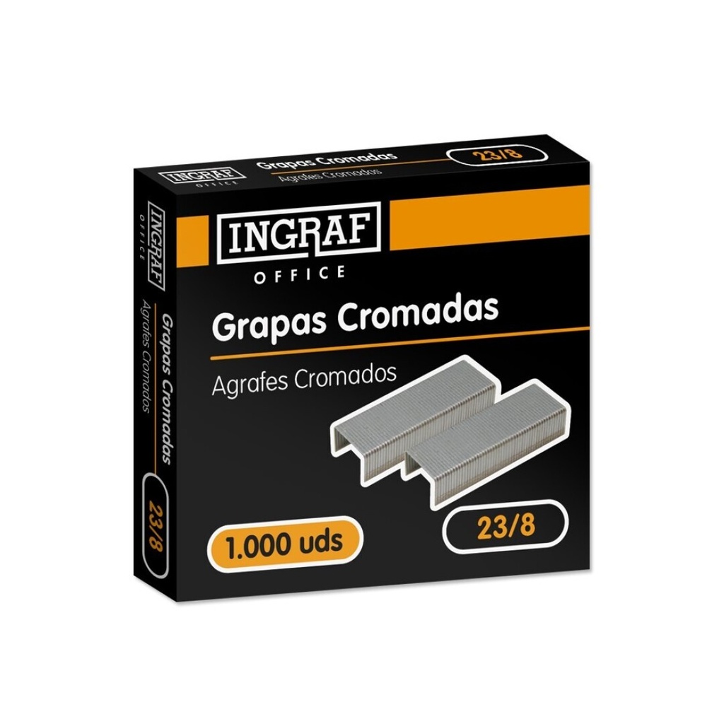 GRAPAS INGRAF OFFICE GRUESOS 23/8 – CAJA 1000 UDS