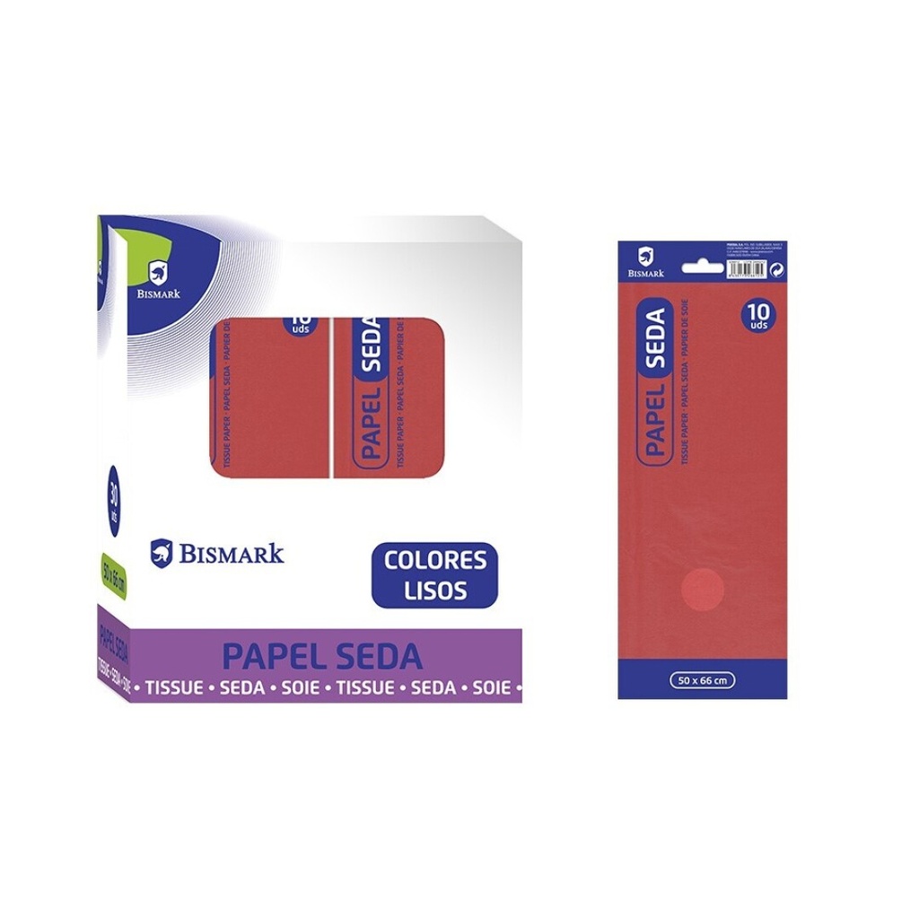 PAPEL DE SEDA LISO ROJO – BOLSA 10 HOJAS
