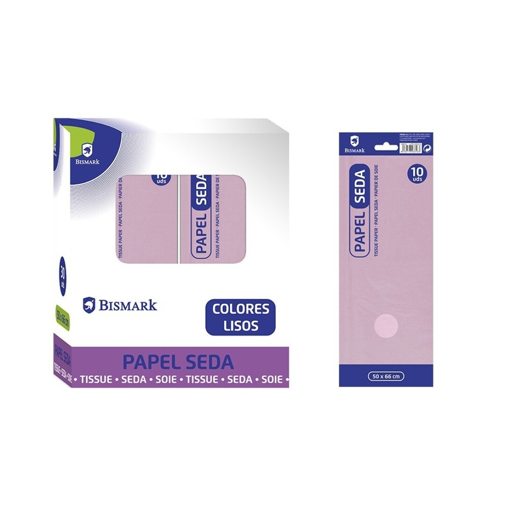 PAPEL DE SEDA LISO ROSA – BOLSA 10 HOJAS