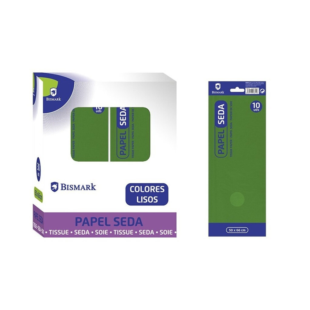 PAPEL DE SEDA LISO VERDE OSCURO – BOLSA 10 HOJAS