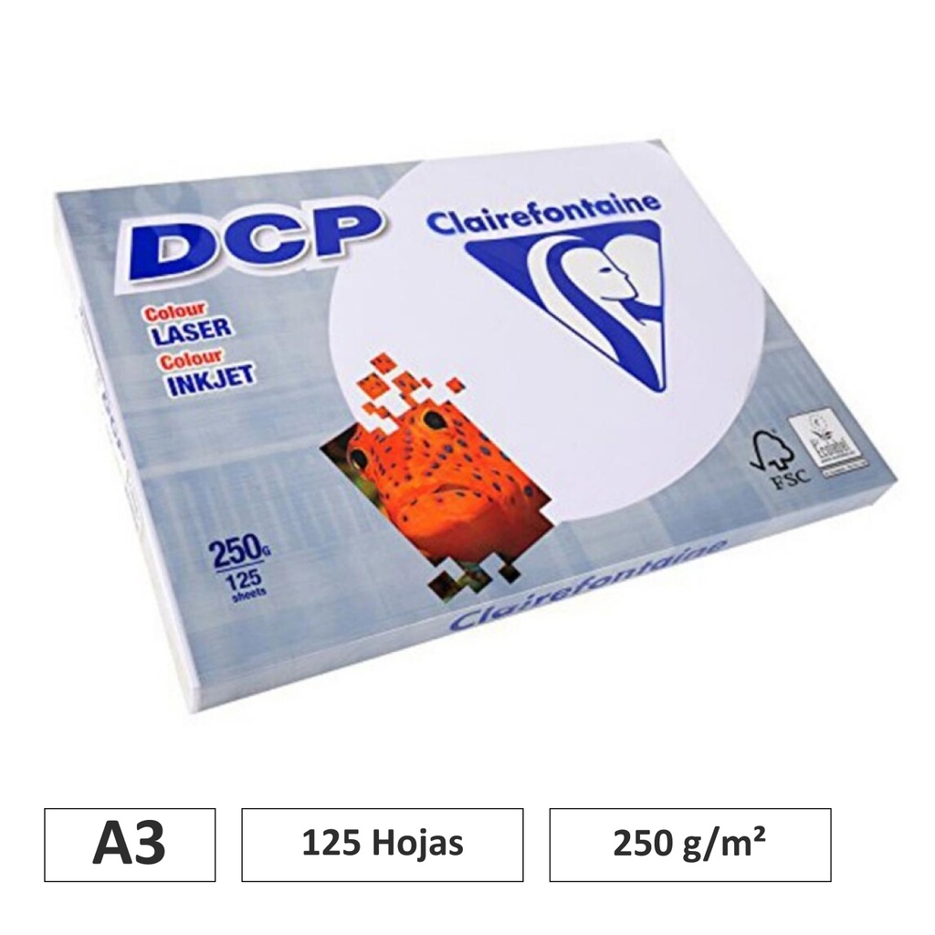 PAPEL FOTOCOPIADORA CLAIREFONTAINE DIN A3 – 250 g/m² – PAQUETE DE 125 HOJAS