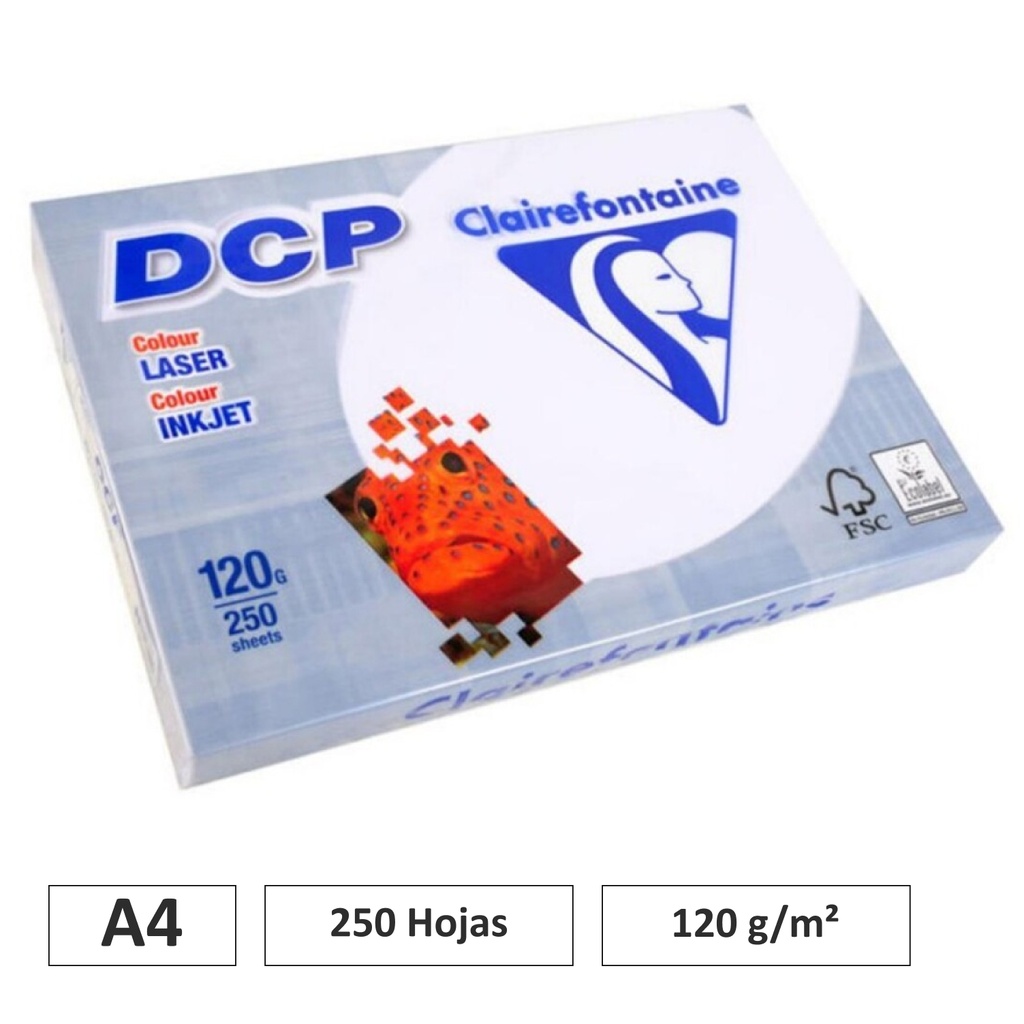 PAPEL FOTOCOPIADORA CLAIREFONTAINE DIN A4 – 120 g/m² – PAQUETE DE 250 HOJAS