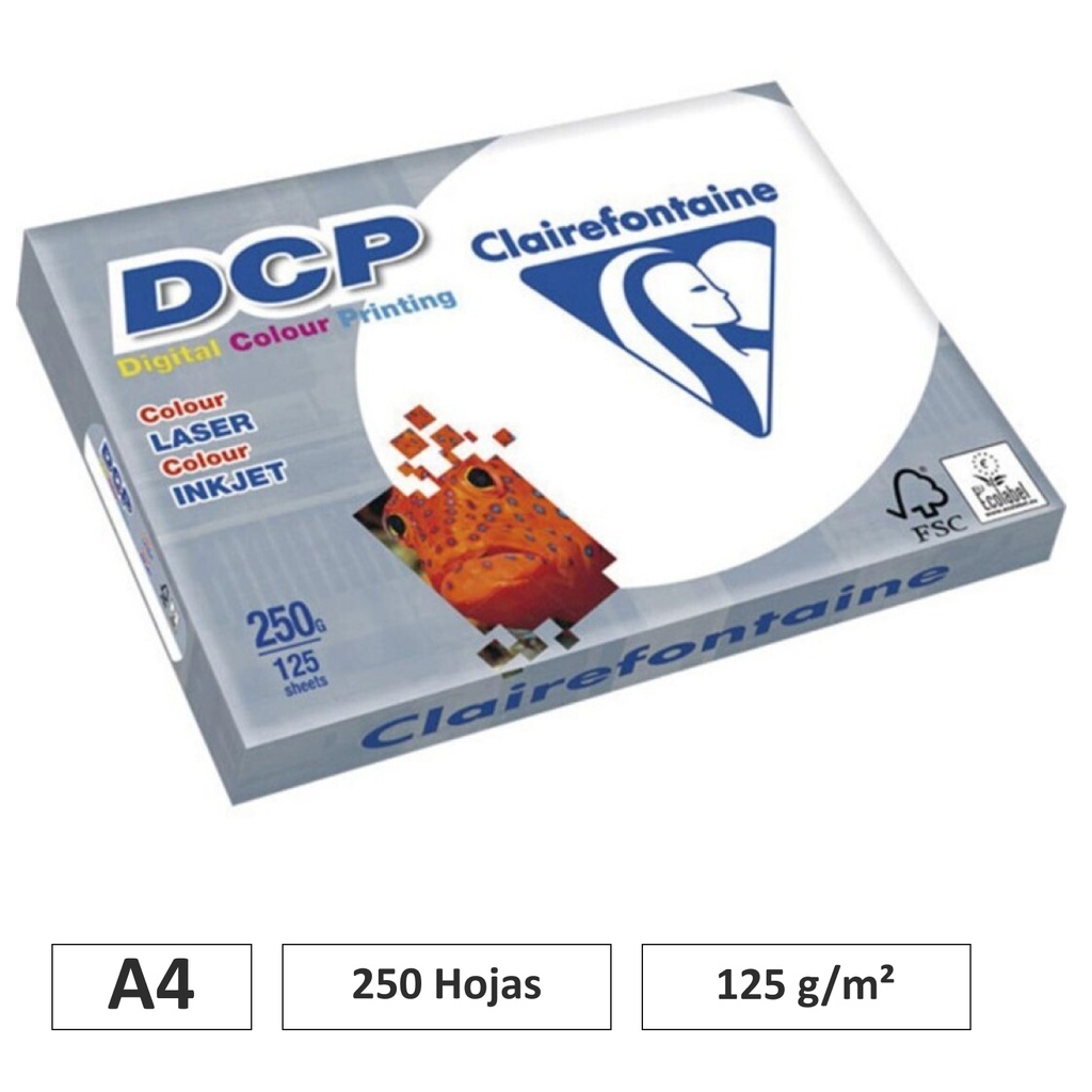 PAPEL FOTOCOPIADORA CLAIREFONTAINE DIN A4 – 250 g/m² – PAQUETE DE 125 HOJAS