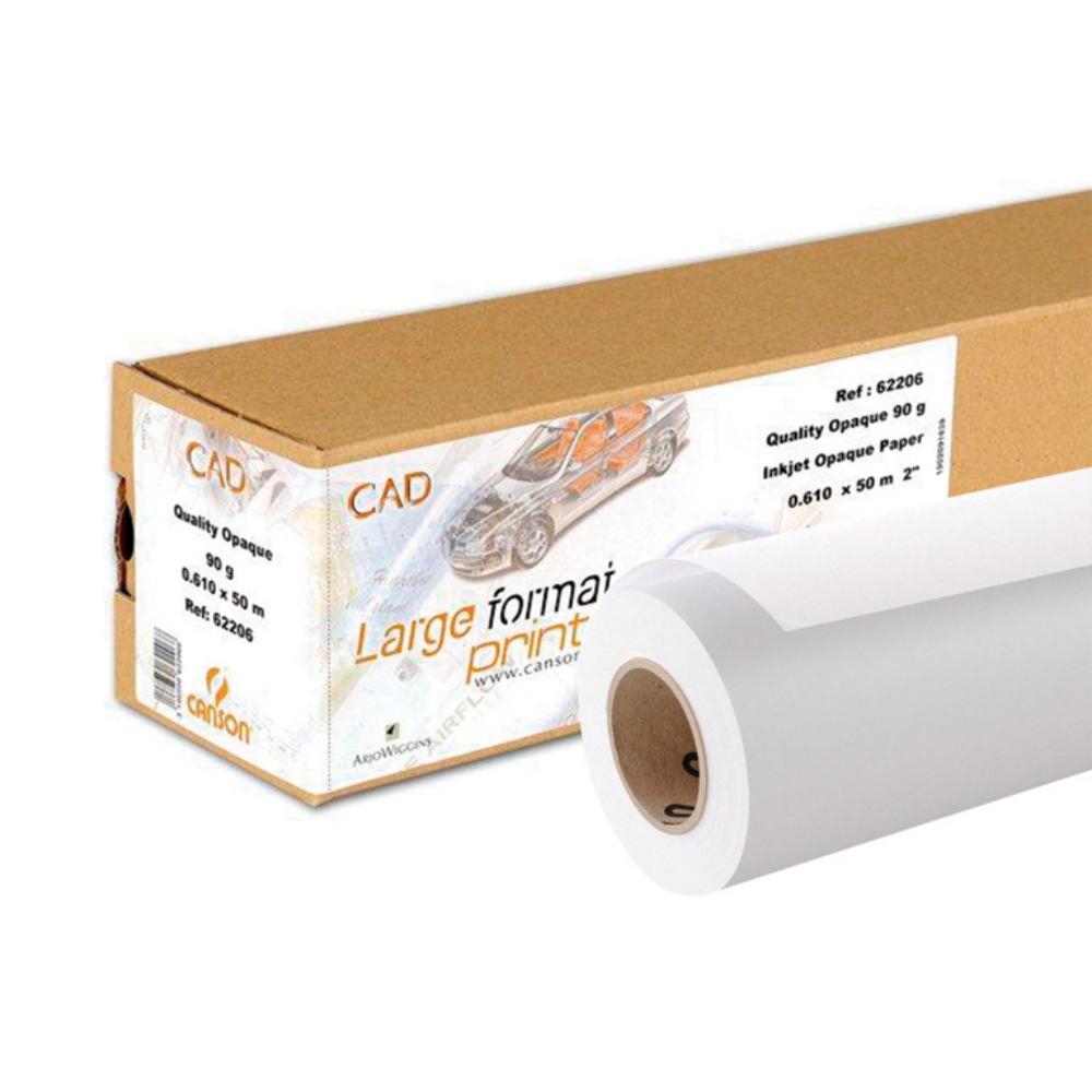 PAPEL PARA PLOTTER CANSON OPACO – ROLLO 24" (610 mm x 50 m) – 90 g