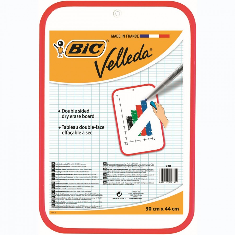 PIZARRA BLANCA INFANTIL BIC VELLEDA 30 X 44 CM