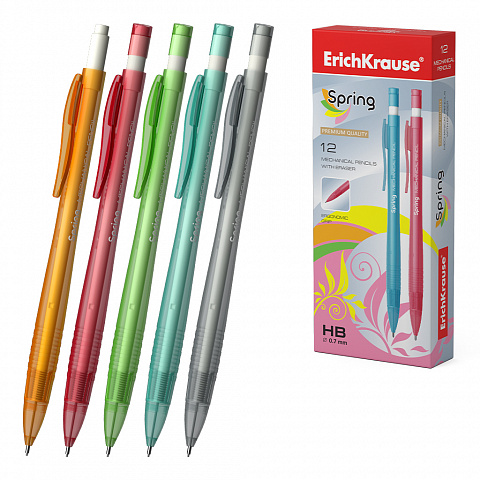 PORTAMINAS ERICHKRAUSE® SPRING – 0,7 MM HB – CAJA 12 UDS