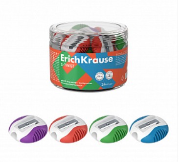 SACAPUNTAS PLÁSTICO CON GOMA ANTIDESLIZANTE TWIST ERICHKRAUSE