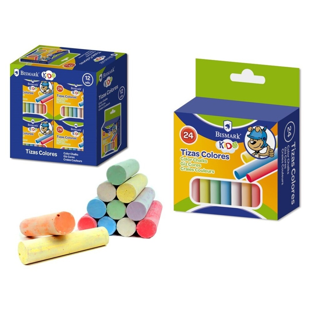 TIZAS DE COLORES BISMARK KIDS 24 UDS.
