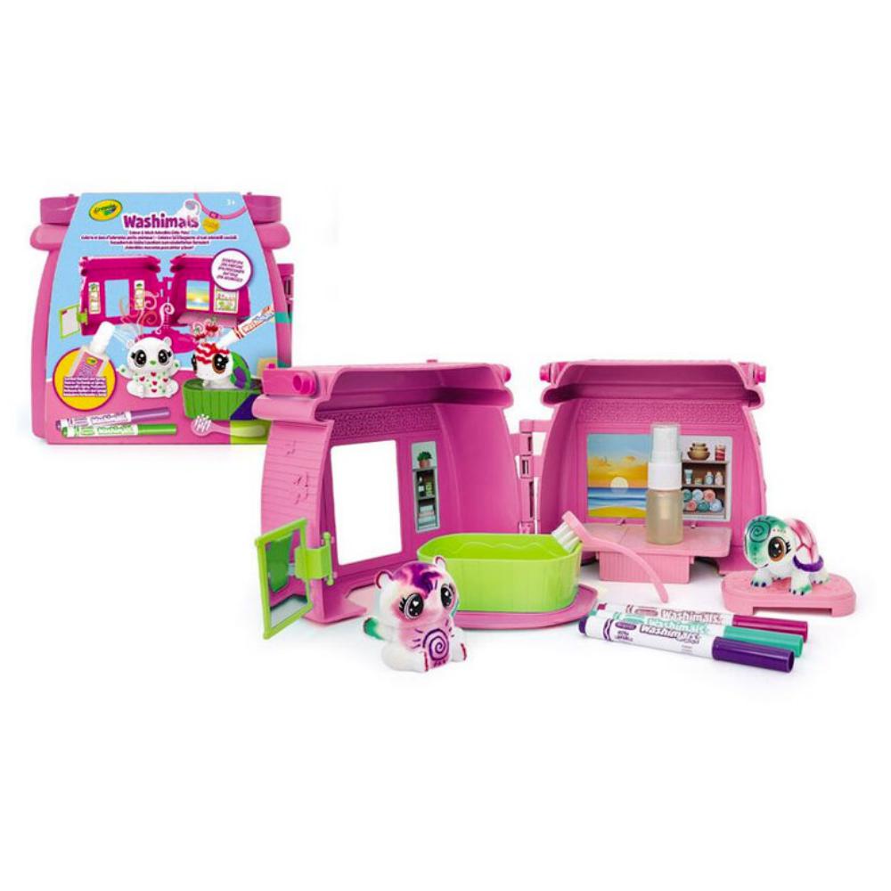 CRAYOLA WASHIMALS SPA PERFUMADO – JUEGO DE MASCOTAS PARA PINTAR Y LAVAR – ROTULADORES PERFUMADOS +3 AÑOS – SET 74-7475