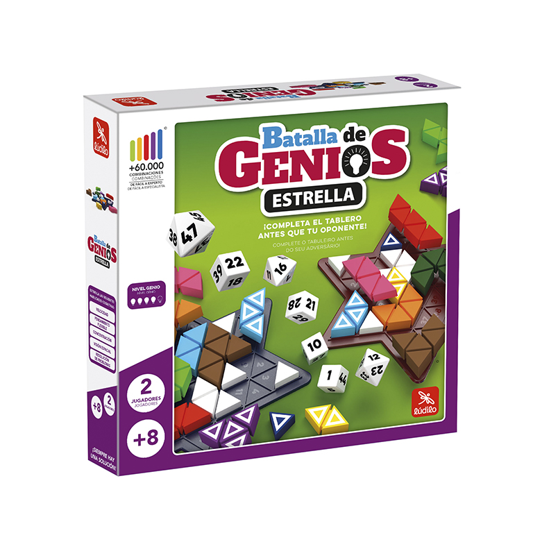 JUEGO LUDILO BATALLA DE GENIOS STARS – JUEGO DE MESA EDUCATIVO DE LÓGICA Y VELOCIDAD (+8 AÑOS)