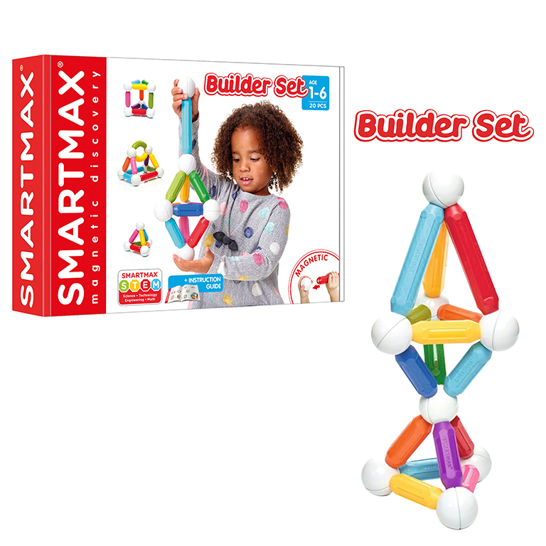 JUEGO LUDILO BUILDER SET 20 PIEZAS – JUEGO DE CONSTRUCCIÓN MAGNÉTICA PARA NIÑOS (+12 MESES)