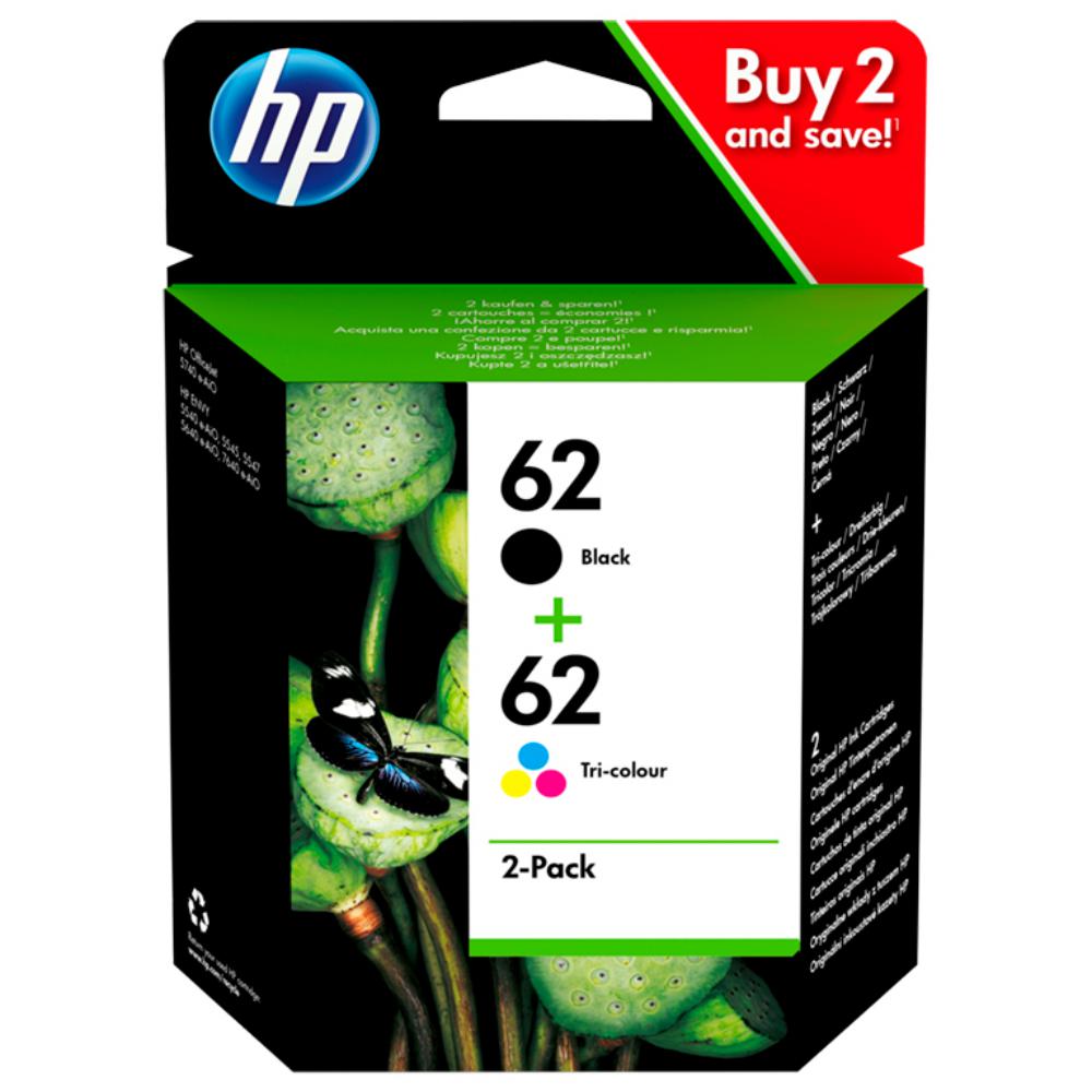 HP ENVY 5604, Nº62 PACK 2 CARTUCHOS NEGRO/TRICOLOR