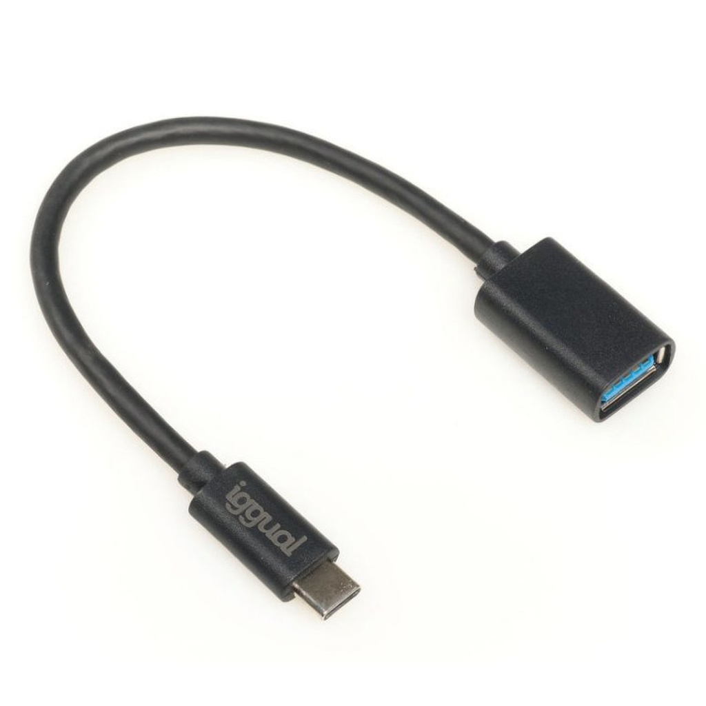 IGGUAL ADAPTADOR USB OTG TIPO C A USB-A 3.1 NEGRO