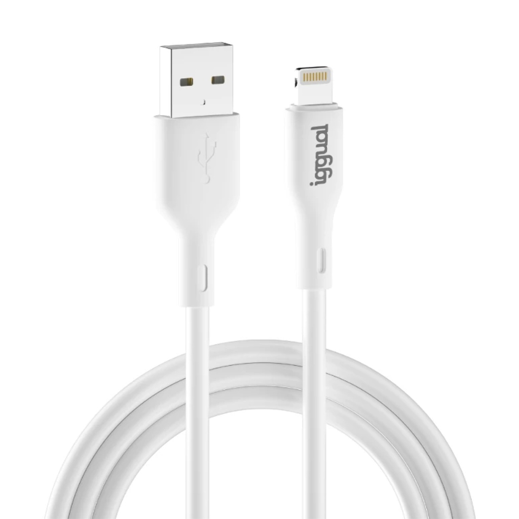 IGGUAL CABLE USB-A A LIGHTNING 100 CM BLANCO