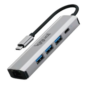 HUB TIPO C 5 PUERTOS IGGUAL (3×USB + RJ45 + TIPO C)