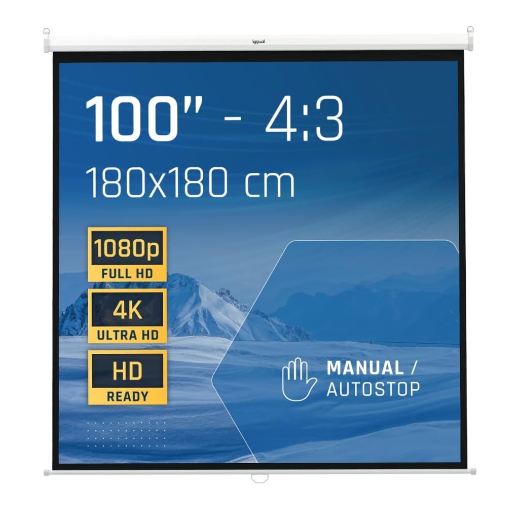PANTALLA MANUAL IGGUAL  4:3 100" 180X180 CM