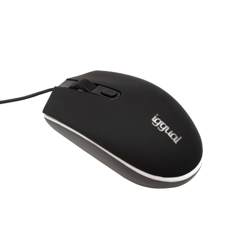 IGGUAL RATÓN ÓPTICO COM-LED-1600DPI NEGRO