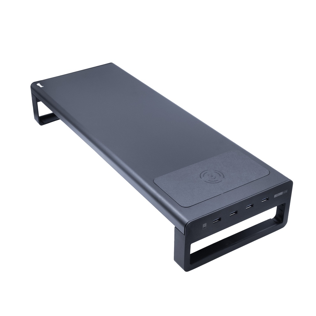 IGGUAL SOPORTE ELEVADOR MONITOR + HUB 4 PUERTOS USB 3.0 + CARGA QI