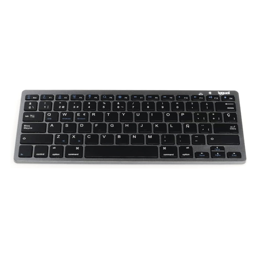 IGGUAL TECLADO BLUETOOTH SLIM TKL-BT NEGRO 2 CANALES