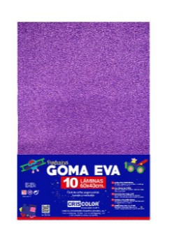 HOJAS DE GOMA EVA CON PURPURINA  – LÁMINAS UNICOLOR (MORADO– 40x60x0,2 CM)