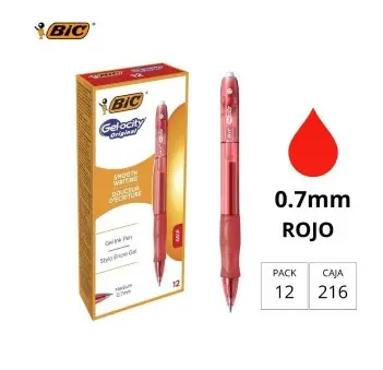 BOLÍGRAFO BIC GELOCITY QUICK DRY ROJO 