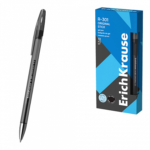 BOLÍGRAFO DE GEL ERICHKRAUSE R-301 GEL STICK ORIGINAL 0.5 – NEGRO – 12 UDS (CAJA)