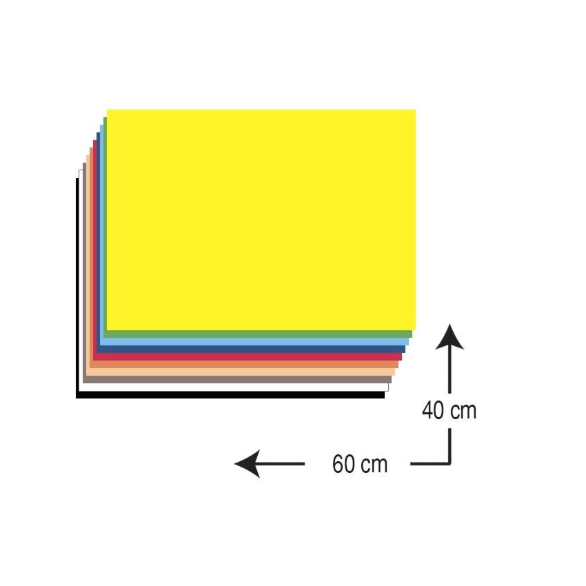 HOJAS DE GOMA EVA PARA MANUALIDADES – BOLSA 10 COLORES SURTIDOS (40x60x0,2 CM)