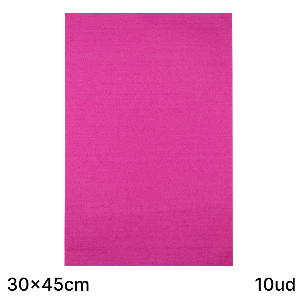 INNSPIRO – LAMINA FIELTRO ACRÍLICO  FUCSIA (LÁMINAS 30x45 CM – 1 MM – 160 g/m² – PACK 10 UNIDADES)