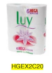 PAPEL HIGIÉNICO LUY – LAMINADO FLOR – 48 m – PACK DE 6 ROLLOS