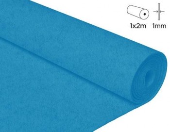 INNSPIRO FIELTRO ACRÍLICO AZUL TURQUESA ROLLO 100 X 200CM X 1MM 160GR/M²
