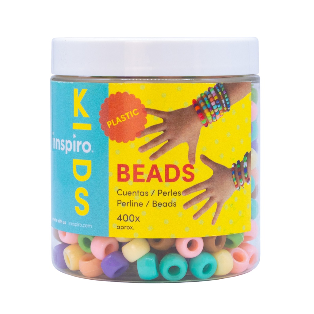 CUENTAS PLASTICO GROSELLA MULTICOLOR CON PURPURINA PAQUETE 1000UDS SURTIDAS