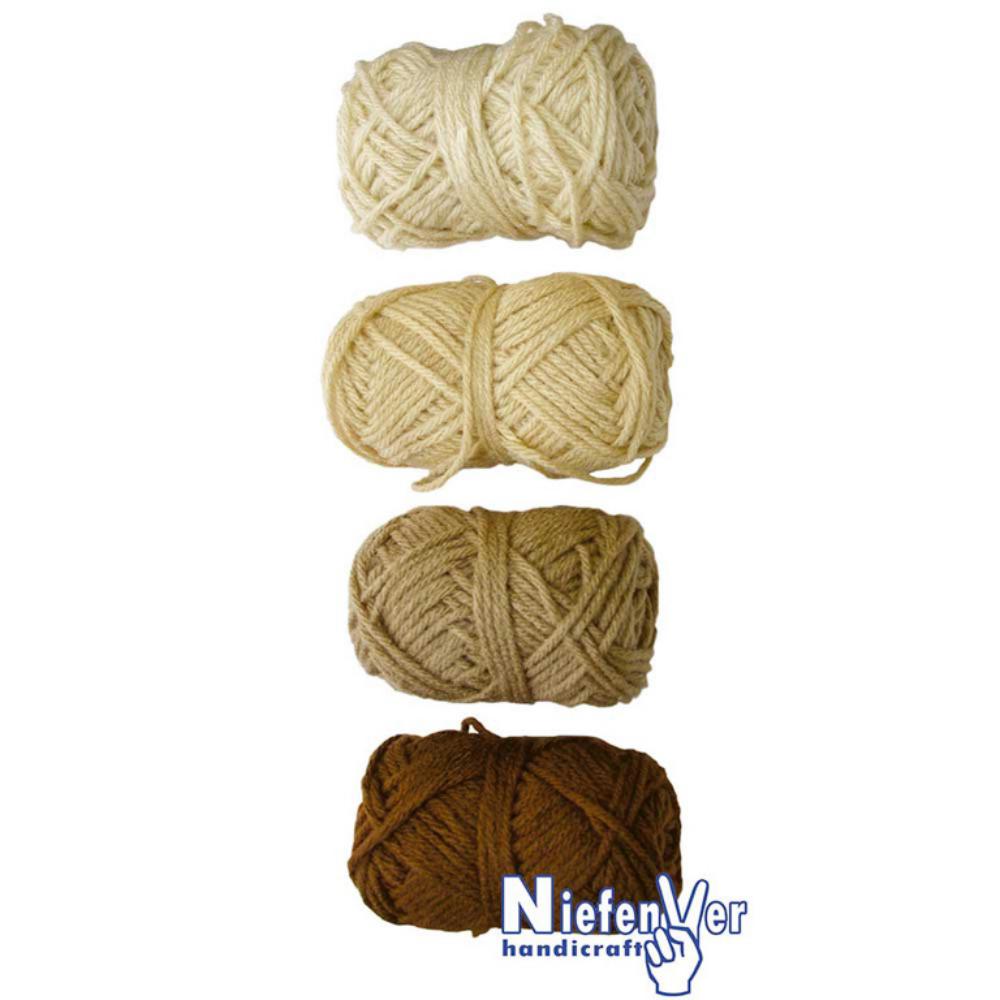 OVILLOS DE LANA ACRÍLICA GAMA MARRON – 4 UNIDADES DE 28 GRAMOS