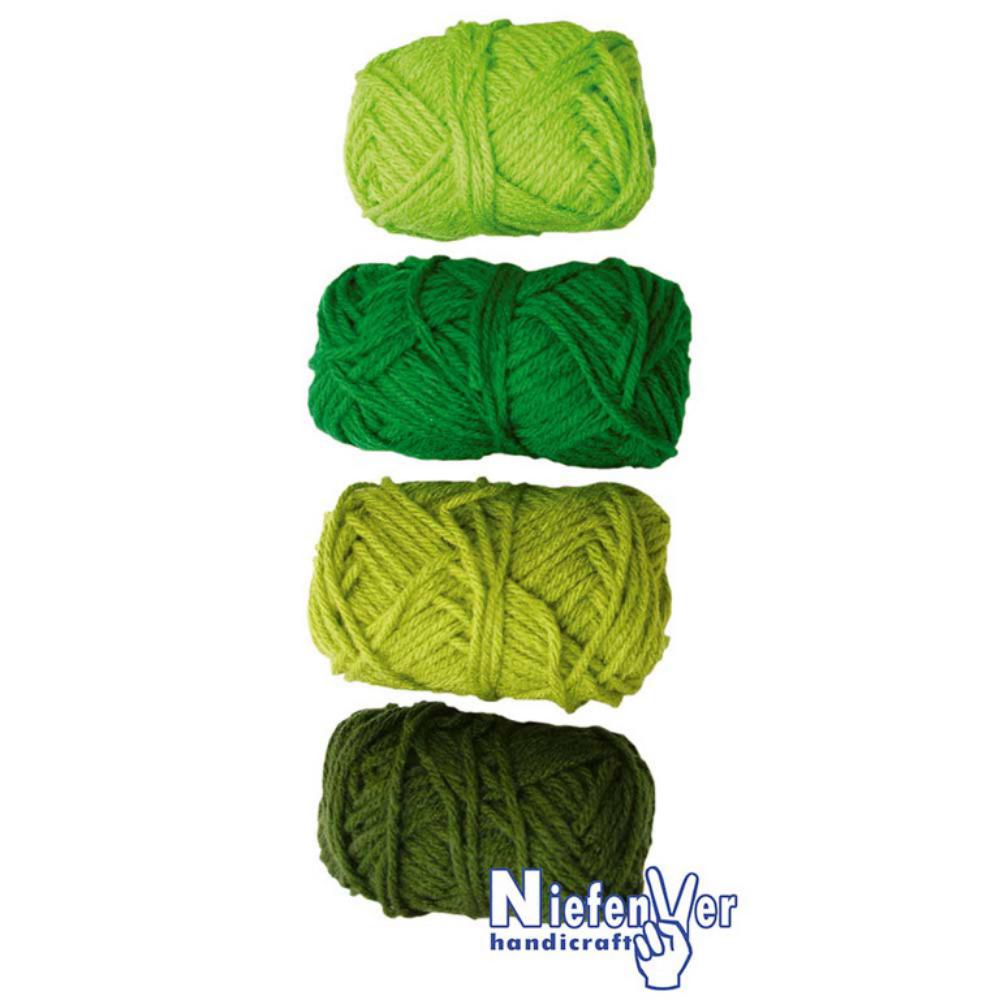 OVILLOS DE LANA ACRÍLICA GAMA VERDE – 4 UNIDADES DE 28 GRAMOS