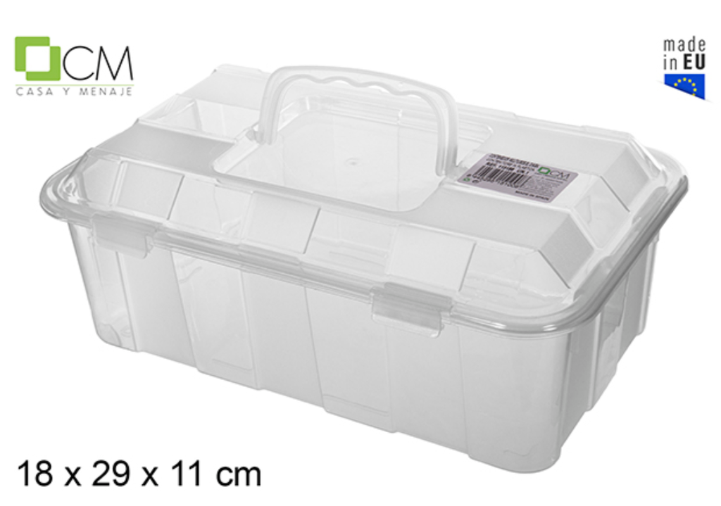 CONTENEDOR PLÁSTICO TRANSPARENTE CON ASA 3 L (REF. 115186)