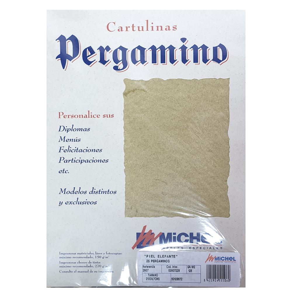 PAPEL PERGAMINO DIN A4 TROQUELADO 125 g/m² – PIEL DE ELEFANTE COLOR PERGAMINO – PACK 25 HOJAS