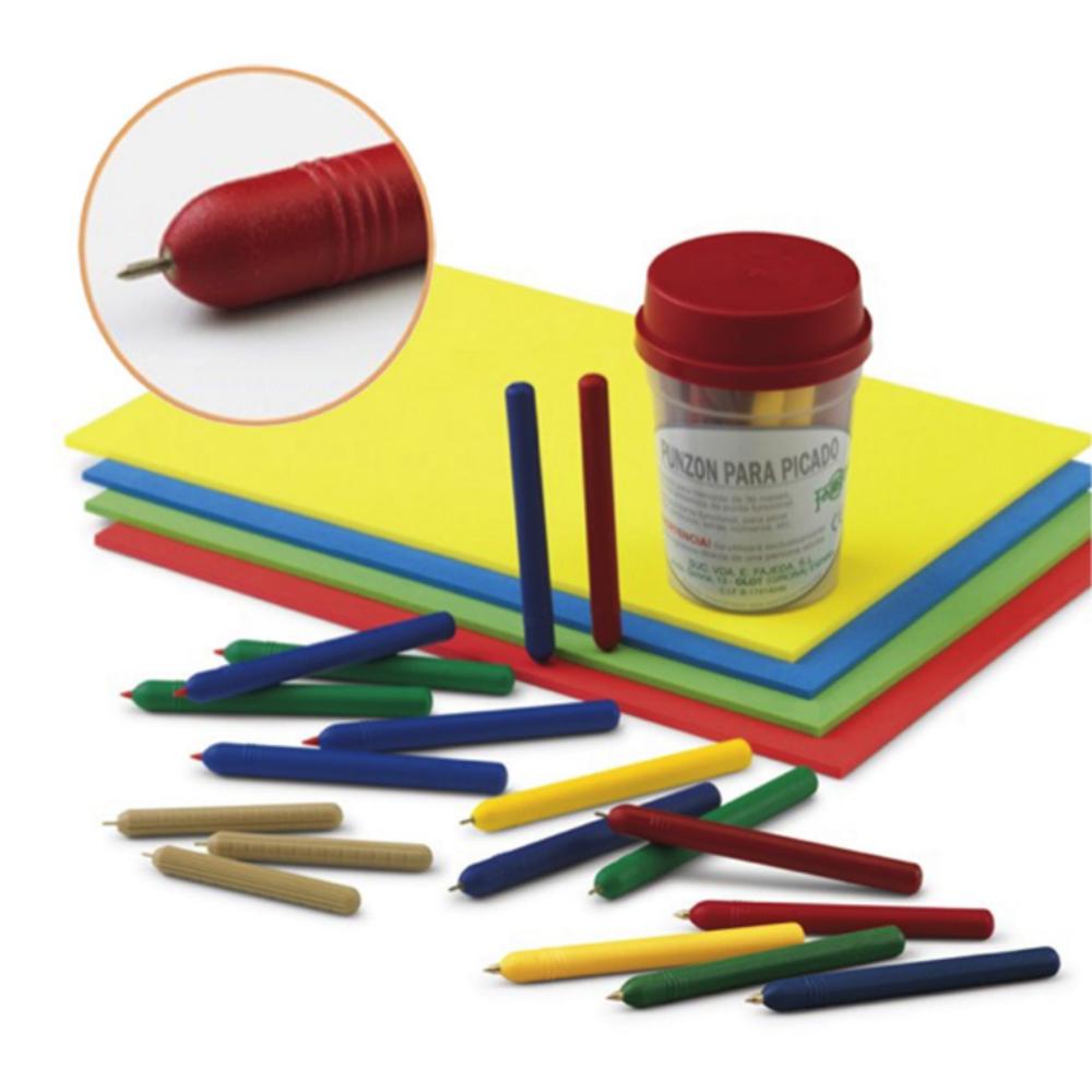 PUNZÓN DE PICADO SIMPLE CON MANGO DE PLÁSTICO Y PUNTA METÁLICA