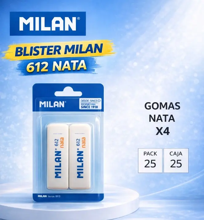 GOMAS MILAN NATA 612 BISELADAS 2 UNIDADES