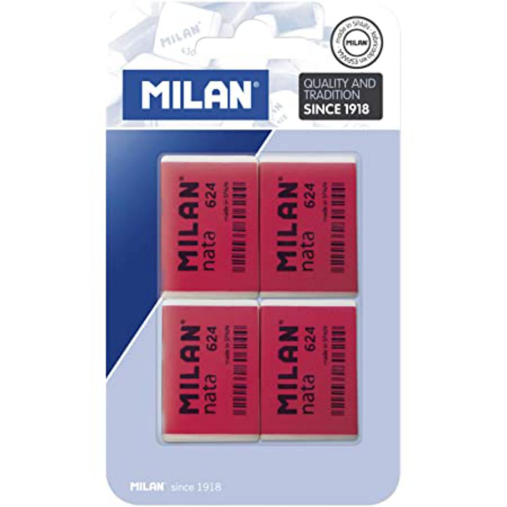 GOMAS MILAN NATA® 624 CON BANDA DE CELOFÁN ROSA (4 UNIDADES)