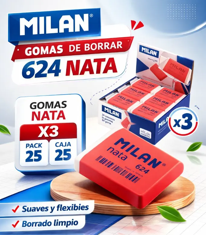 GOMAS MILAN NATA 624 CON BANDA DE CELOFÁN ROSA