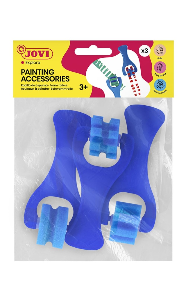 RODILLO PARA TEMPERA JOVI ESPUMA PEQUEÑO  SET 3 UD FORMAS