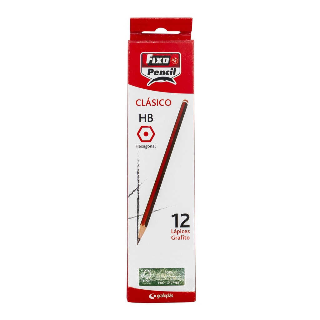 LÁPICES DE GRAFITO FIXO HB – CAJA 12 UNIDADES