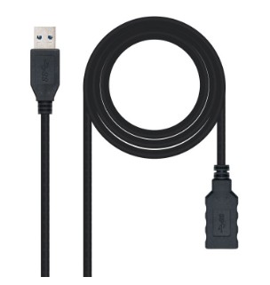 NANOCABLE CABLE USB 3.0 TIPO A-M A A-H – 3 M, NEGRO