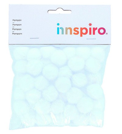 POMPON POLIPROPILENO BLANCO 25MM 50 UDS