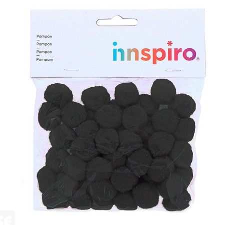 POMPON POLIPROPILENO NEGRO 25MM 50UD