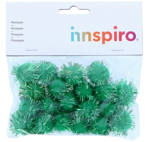 POMPON BRILLANTE VERDE 25MM 20UD