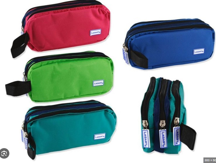 PORTATODO ZIPPY CON 3 CREMALLERAS – COLORES SURTIDOS (PACK 8 UNIDADES)